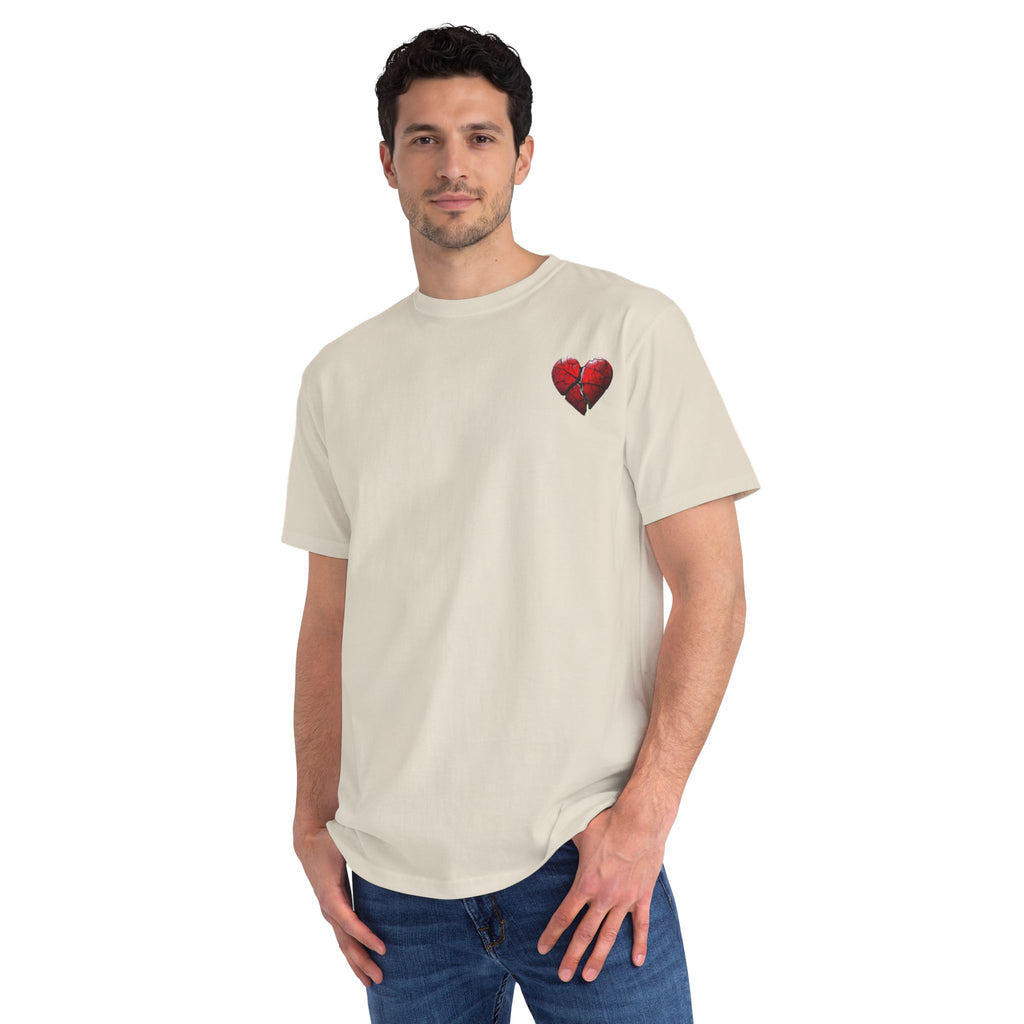 Embroidered Broken Heart Organic T-Shirt | Unisex Streetwear Tee