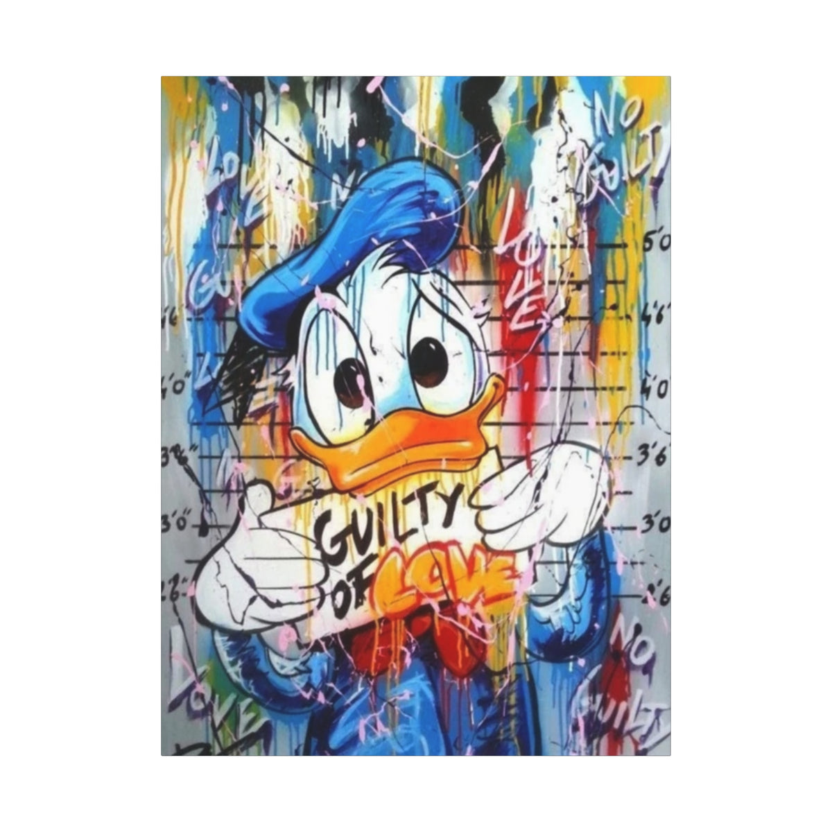 Guilty of Love Donald Duck Pop Art Canvas Wall Decor