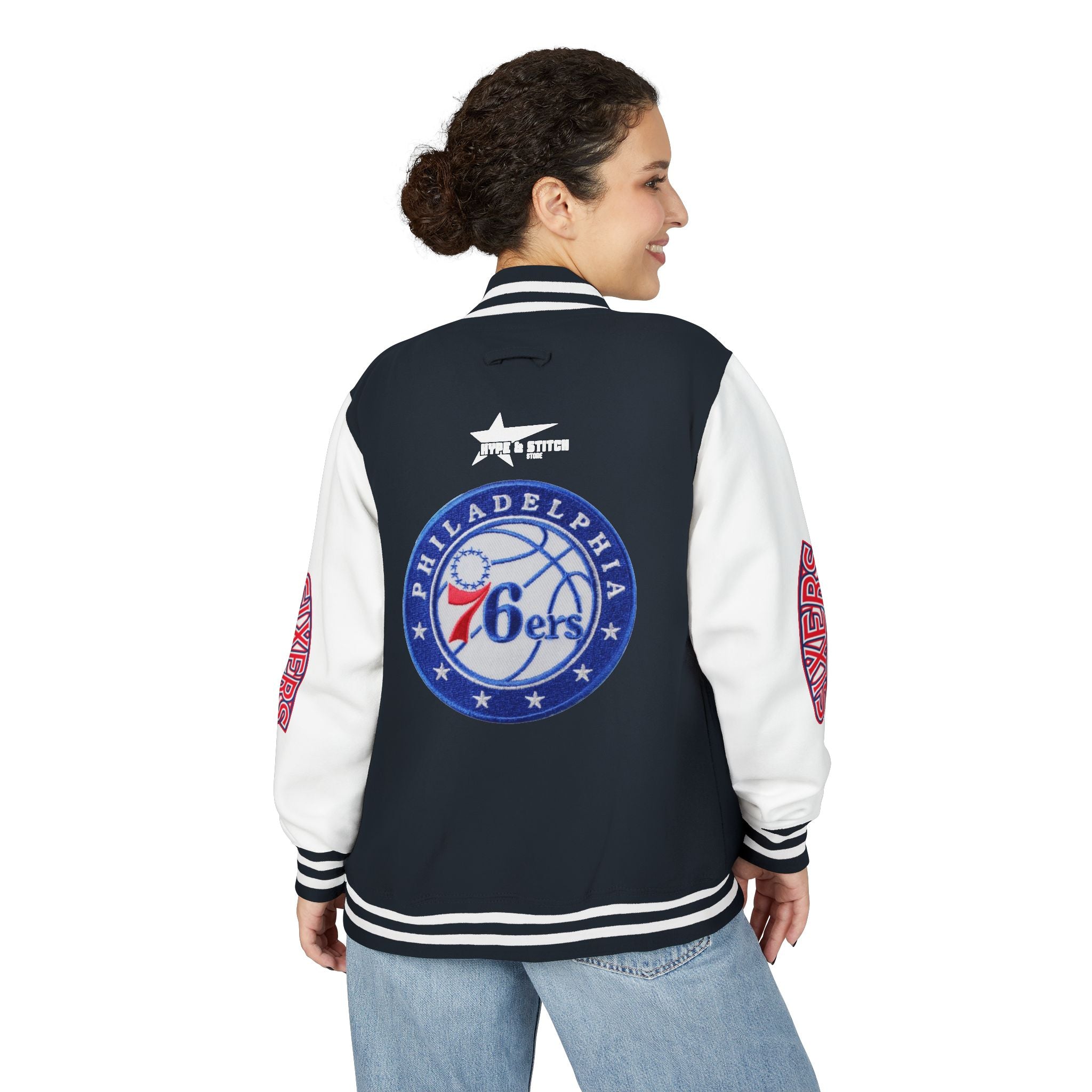 Philadelphia 76ers Varsity Jacket | Unisex Streetwear Letterman