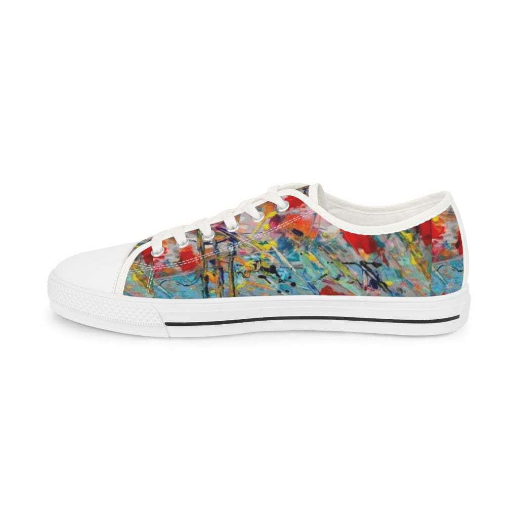 Men's Graffiti Paint Splatter Canvas Low Tops