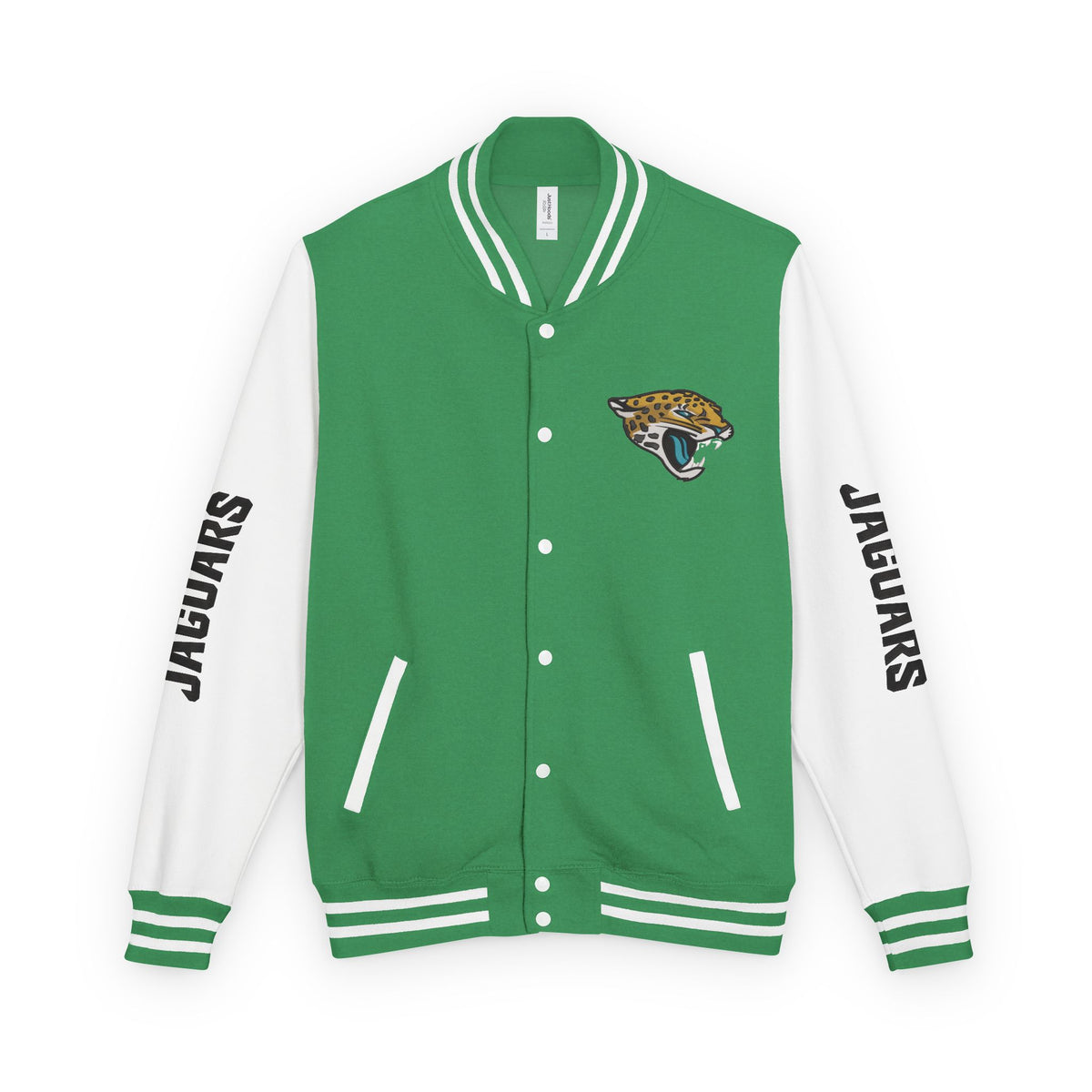 Jacksonville Jaguars Snap-Button Varsity Jacket | Colorblock Outerwear Coat