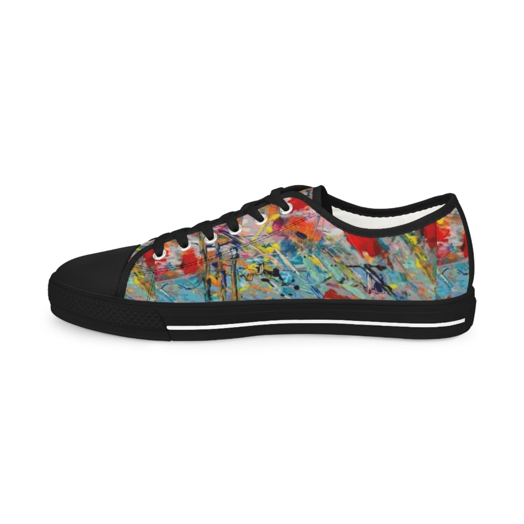 Men's Graffiti Paint Splatter Canvas Low Tops