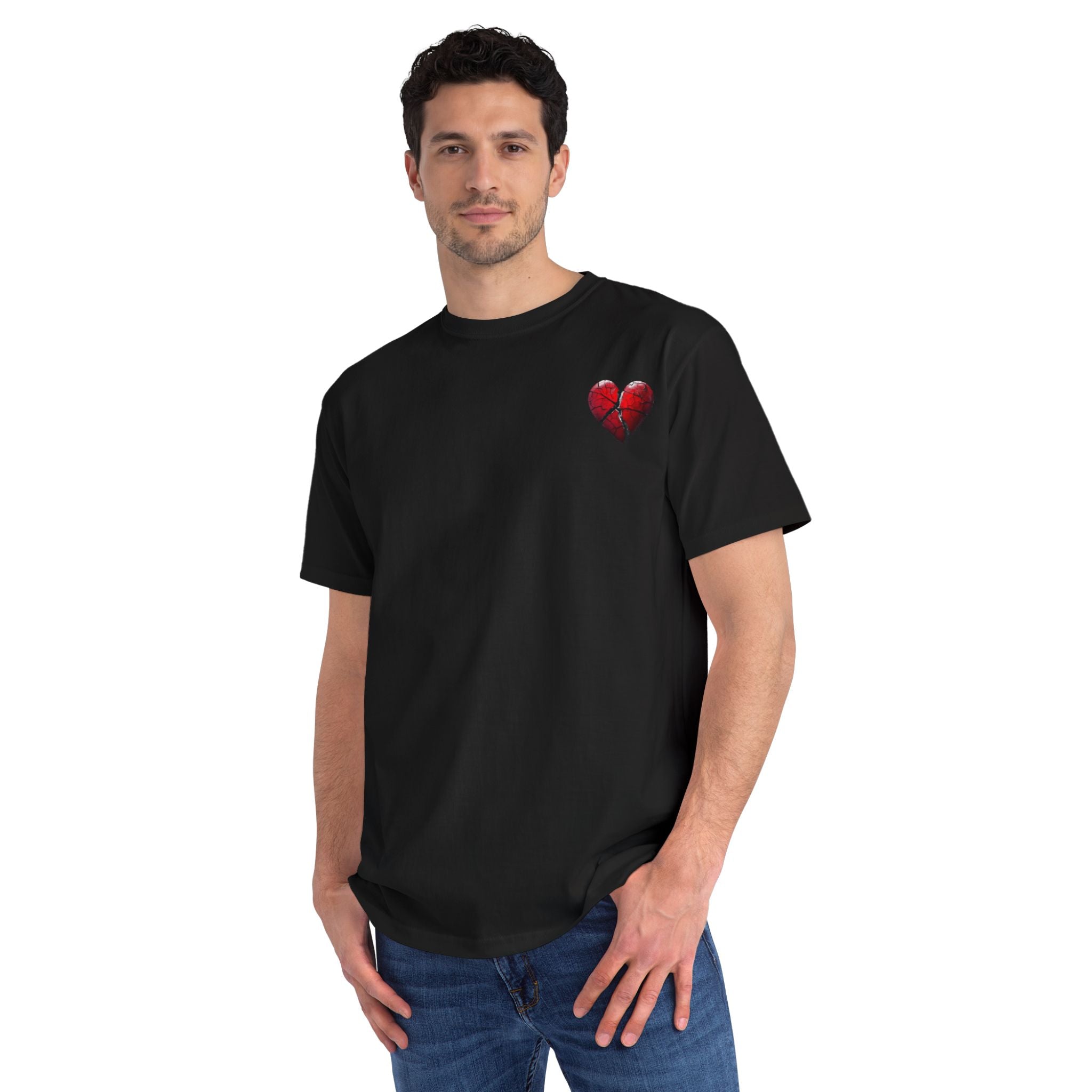 Embroidered Broken Heart Organic T-Shirt | Unisex Streetwear Tee