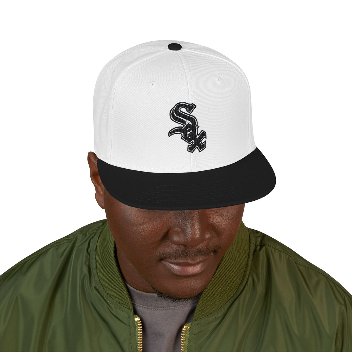 Chicago White Sox Embroidered Snapback Hat | Flat Brim Cap