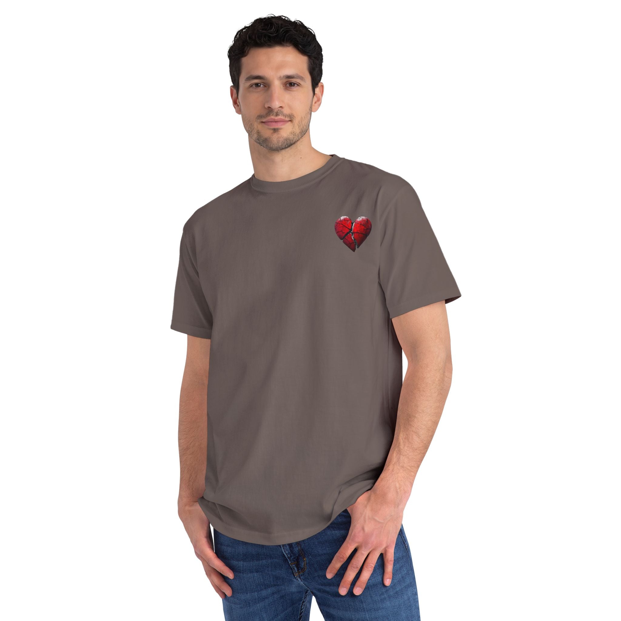 Embroidered Broken Heart Organic T-Shirt | Unisex Streetwear Tee