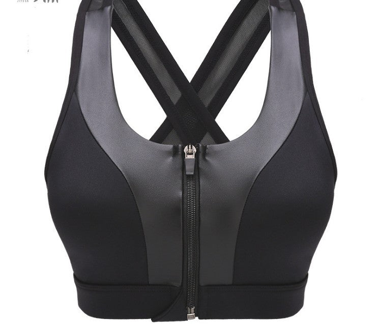 Front zip yoga bra without steel ring