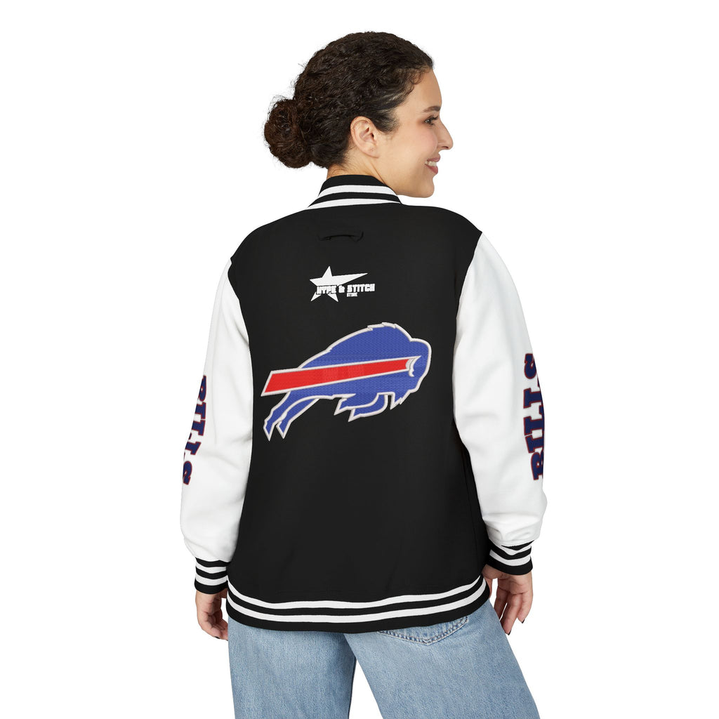 Buffalo Bills Classic Letterman Jacket – Relaxed Fit Fleece Bomber