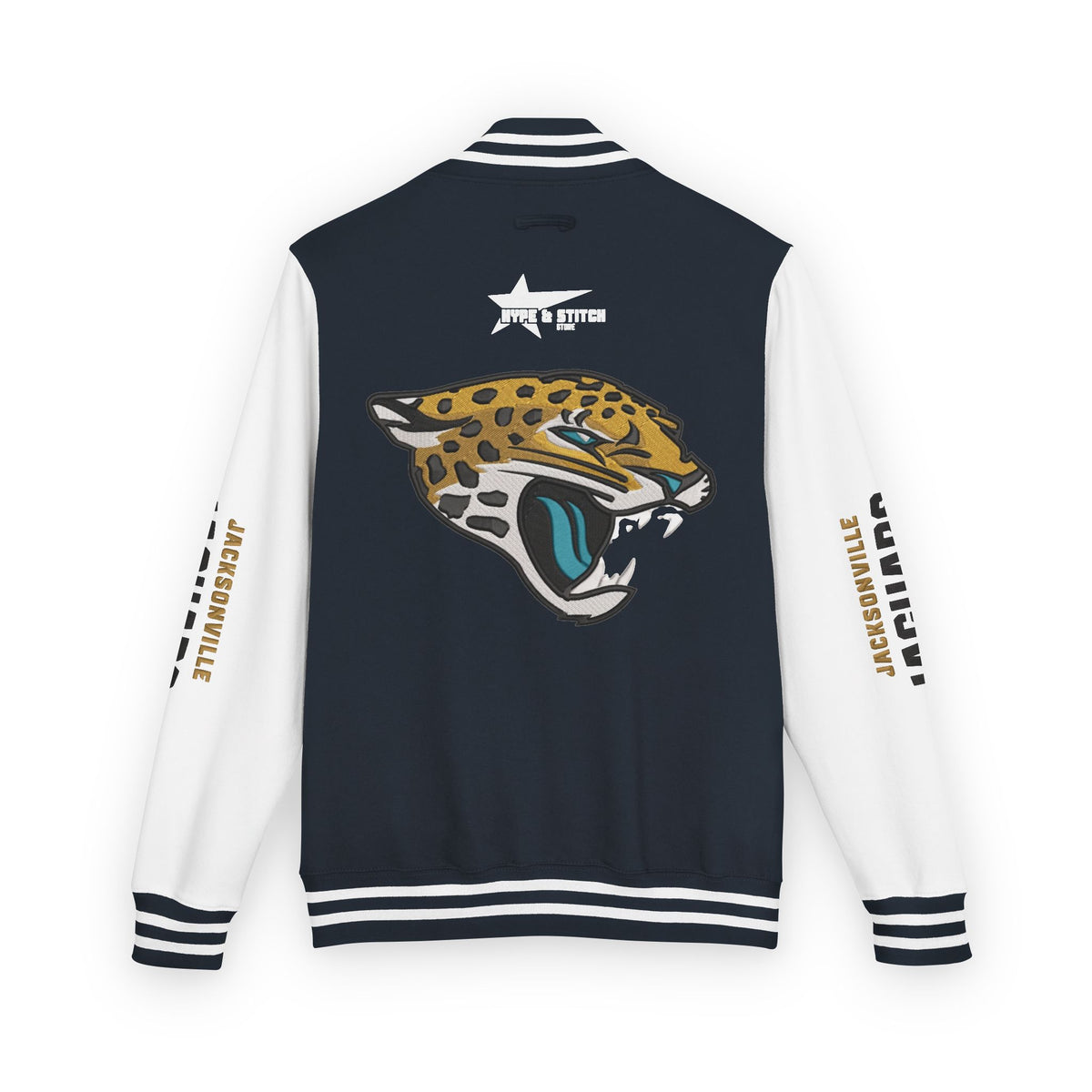 Jacksonville Jaguars Snap-Button Varsity Jacket | Colorblock Outerwear Coat