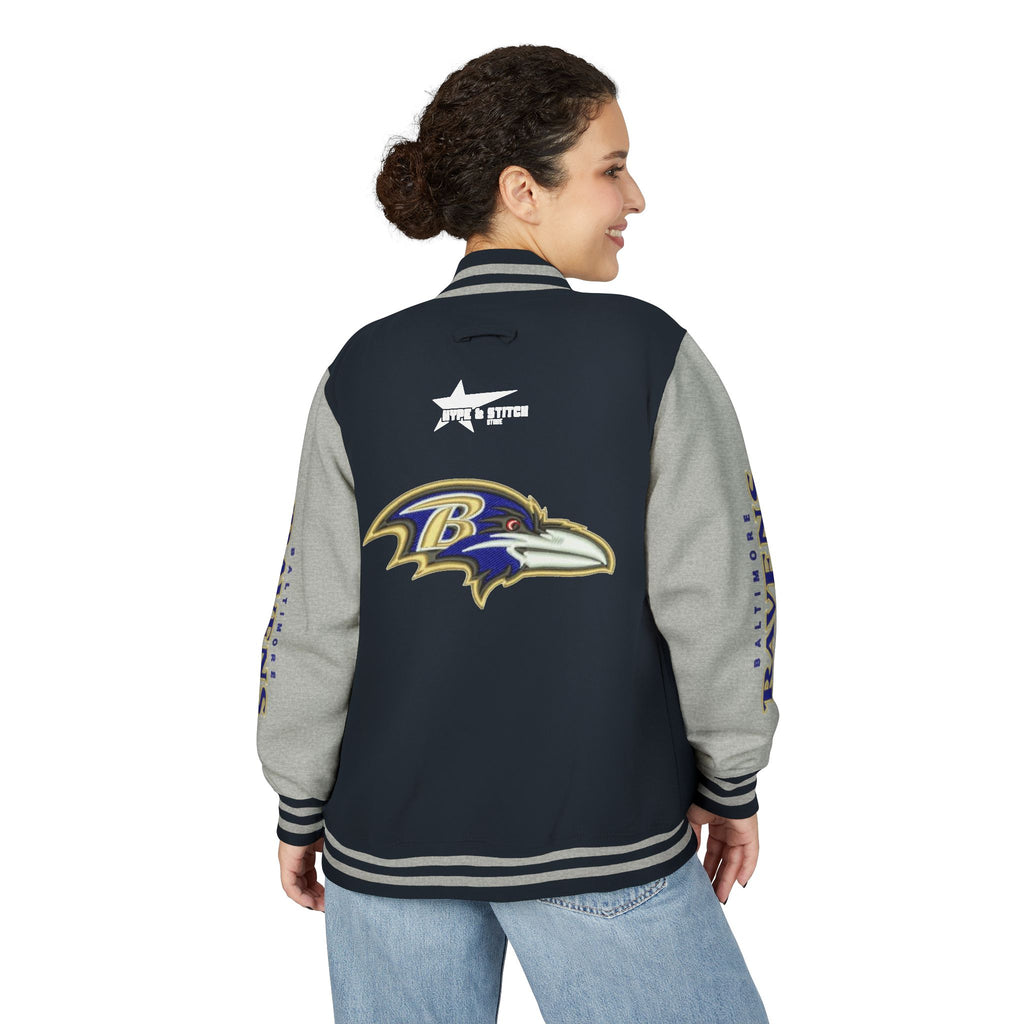 Baltimore Ravens Varsity Jacket – Unisex Letterman Jacket with Custom Sleeve Print & Team Logo