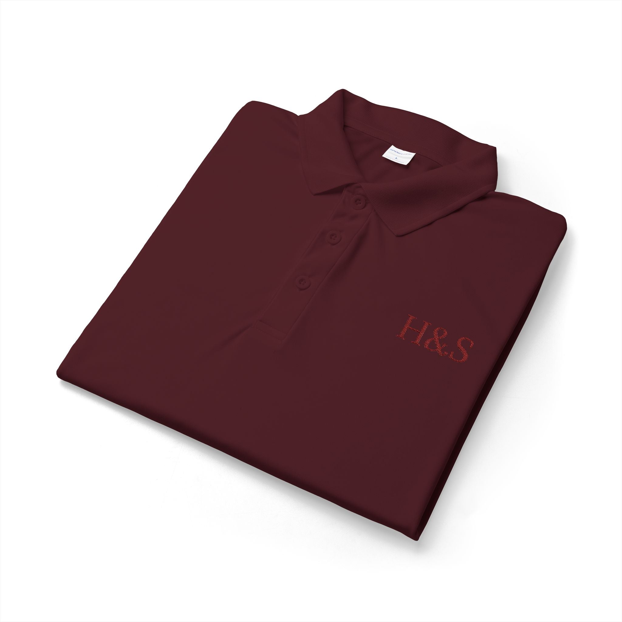HypeandStitch Men's Embroidered Polo Shirt – Maroon