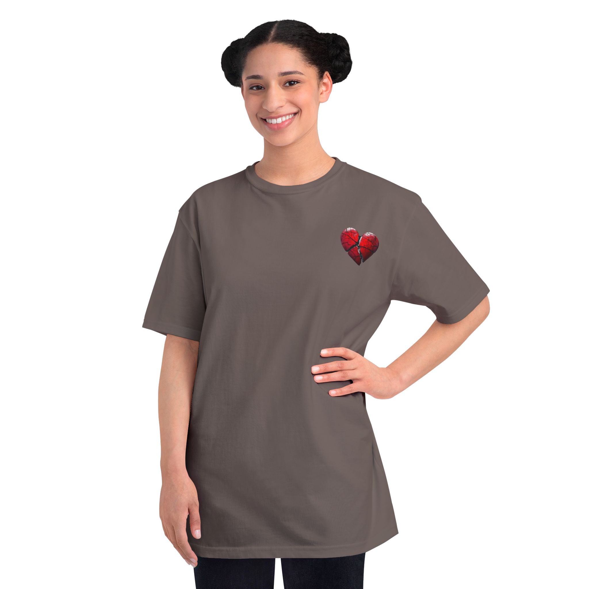 Embroidered Broken Heart Organic T-Shirt | Unisex Streetwear Tee
