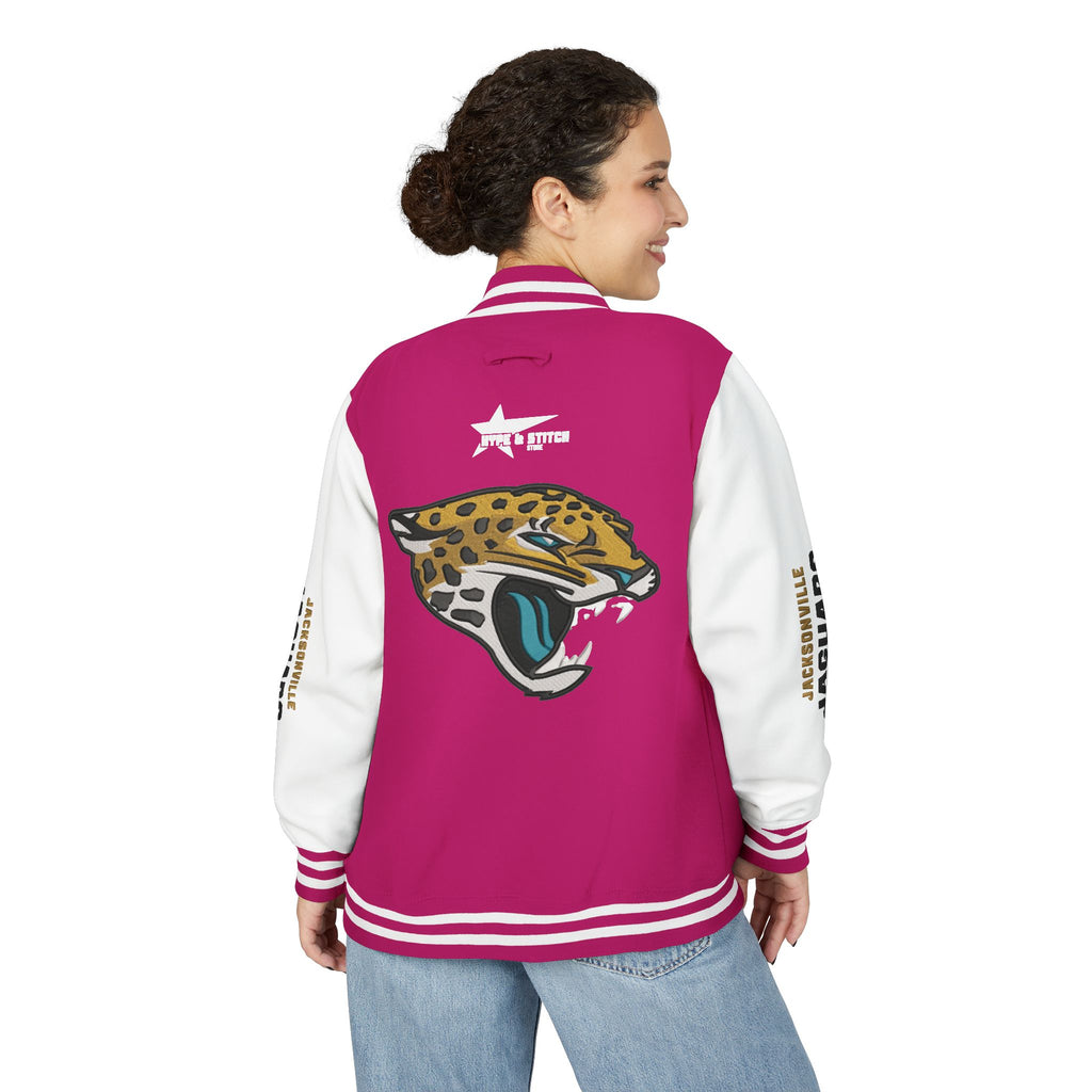 Jacksonville Jaguars Snap-Button Varsity Jacket | Colorblock Outerwear Coat