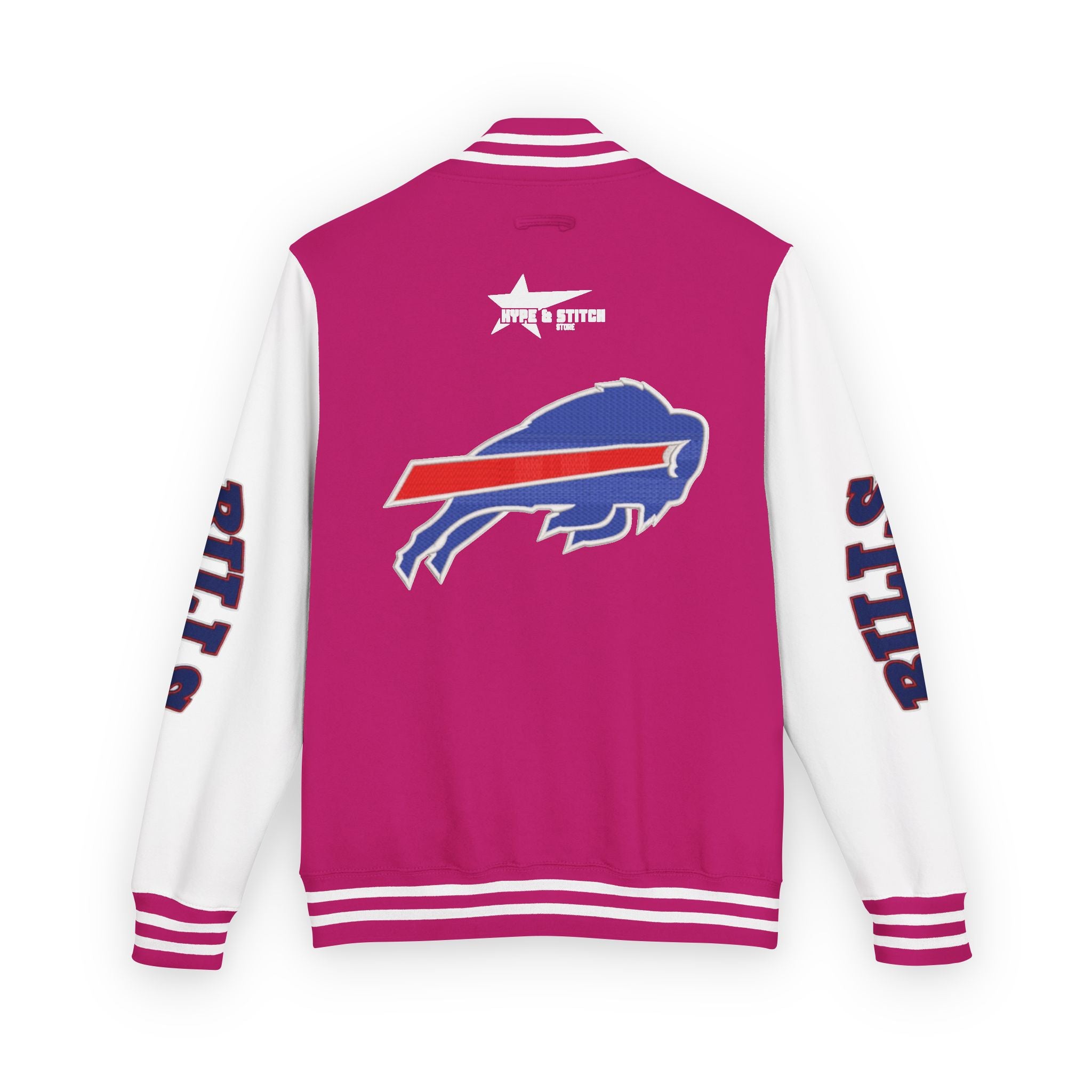 Buffalo Bills Classic Letterman Jacket – Relaxed Fit Fleece Bomber