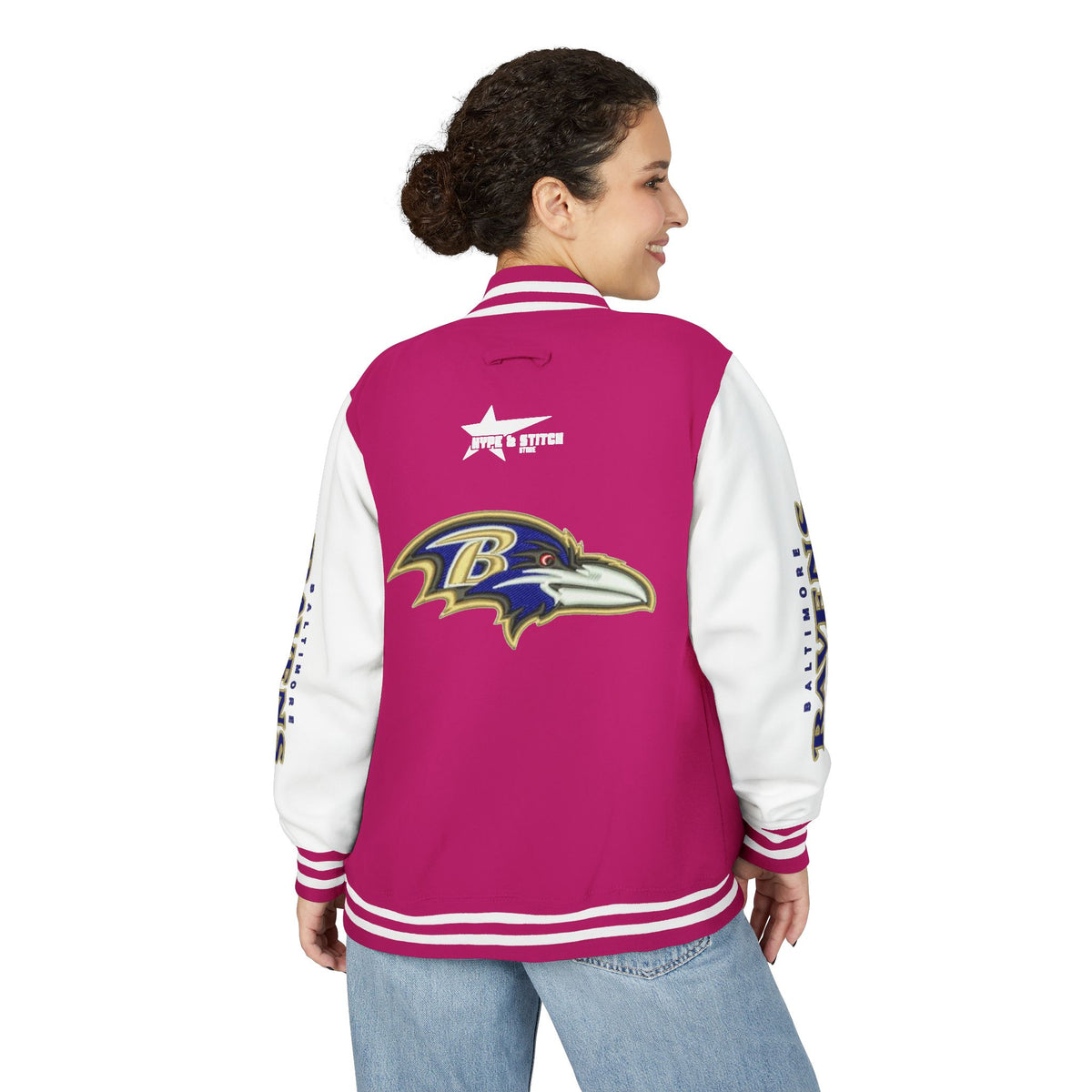 Baltimore Ravens Varsity Jacket – Unisex Letterman Jacket with Custom Sleeve Print & Team Logo