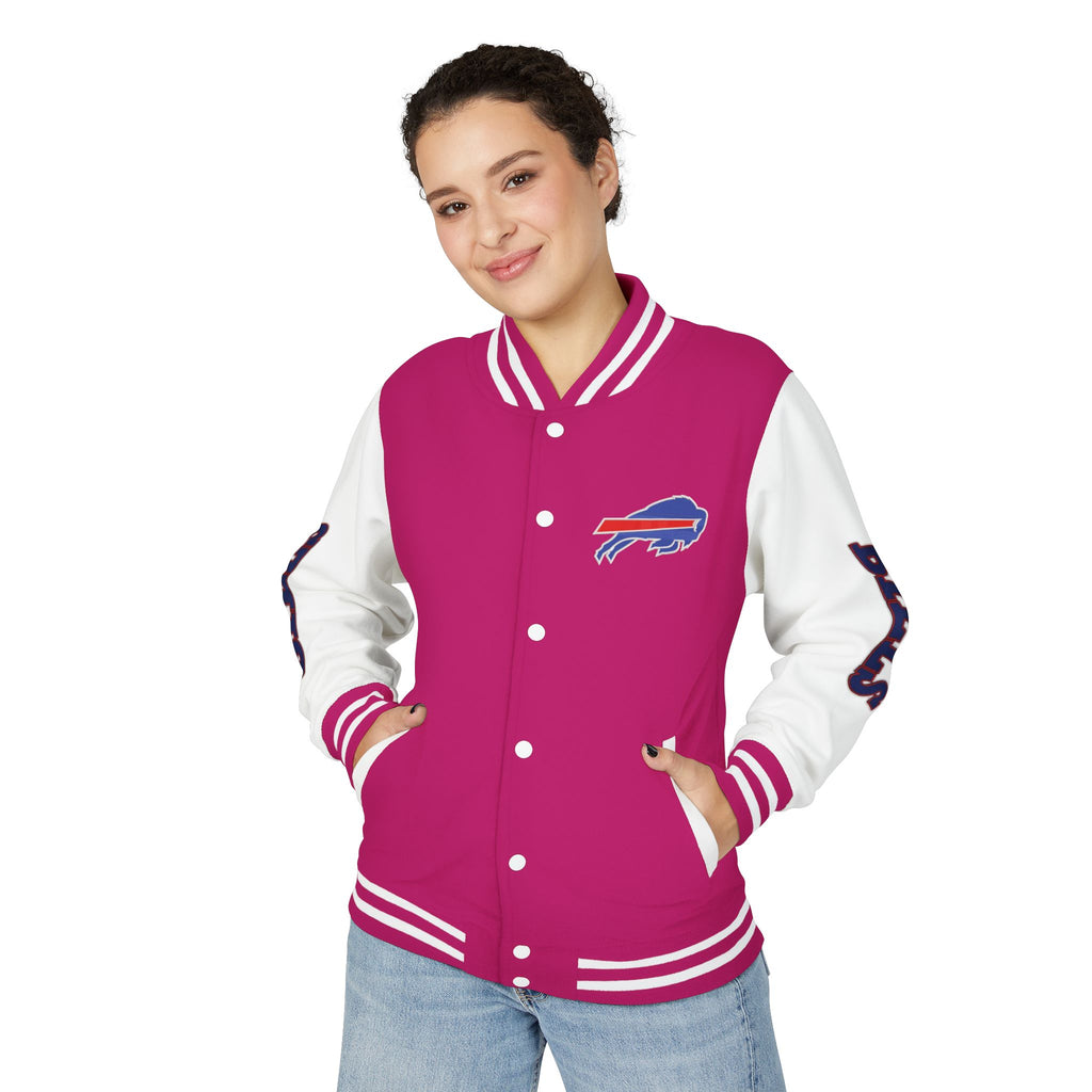 Buffalo Bills Classic Letterman Jacket – Relaxed Fit Fleece Bomber