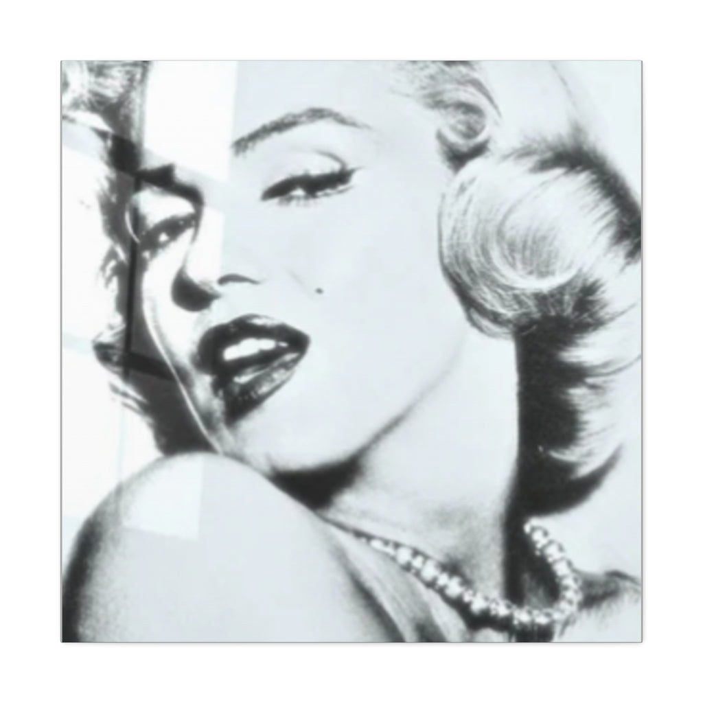 Marilyn Monroe Black and White Canvas Wall Art | Vintage Glamour Celebrity Poster Print for Living Room Decor