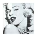 Marilyn Monroe Black and White Canvas Wall Art | Vintage Glamour Celebrity Poster Print for Living Room Decor