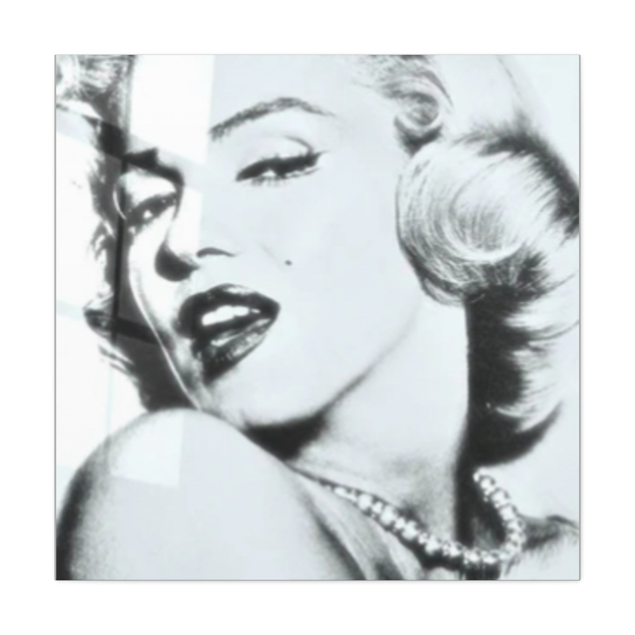 Marilyn Monroe Black and White Canvas Wall Art | Vintage Glamour Celebrity Poster Print for Living Room Decor