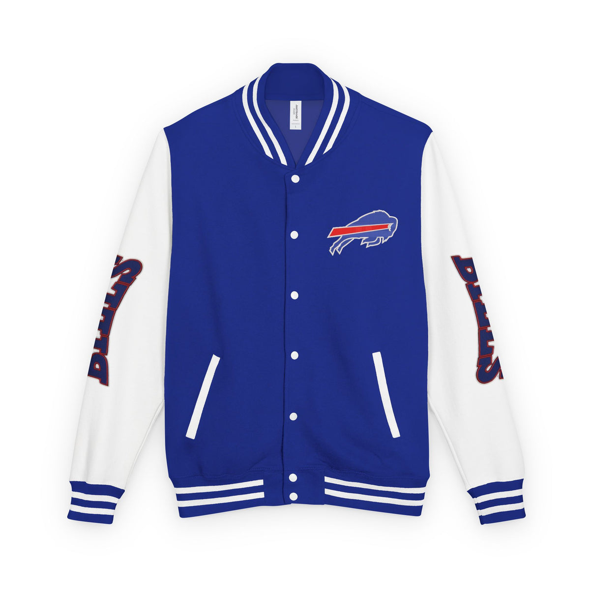 Buffalo Bills Classic Letterman Jacket – Relaxed Fit Fleece Bomber