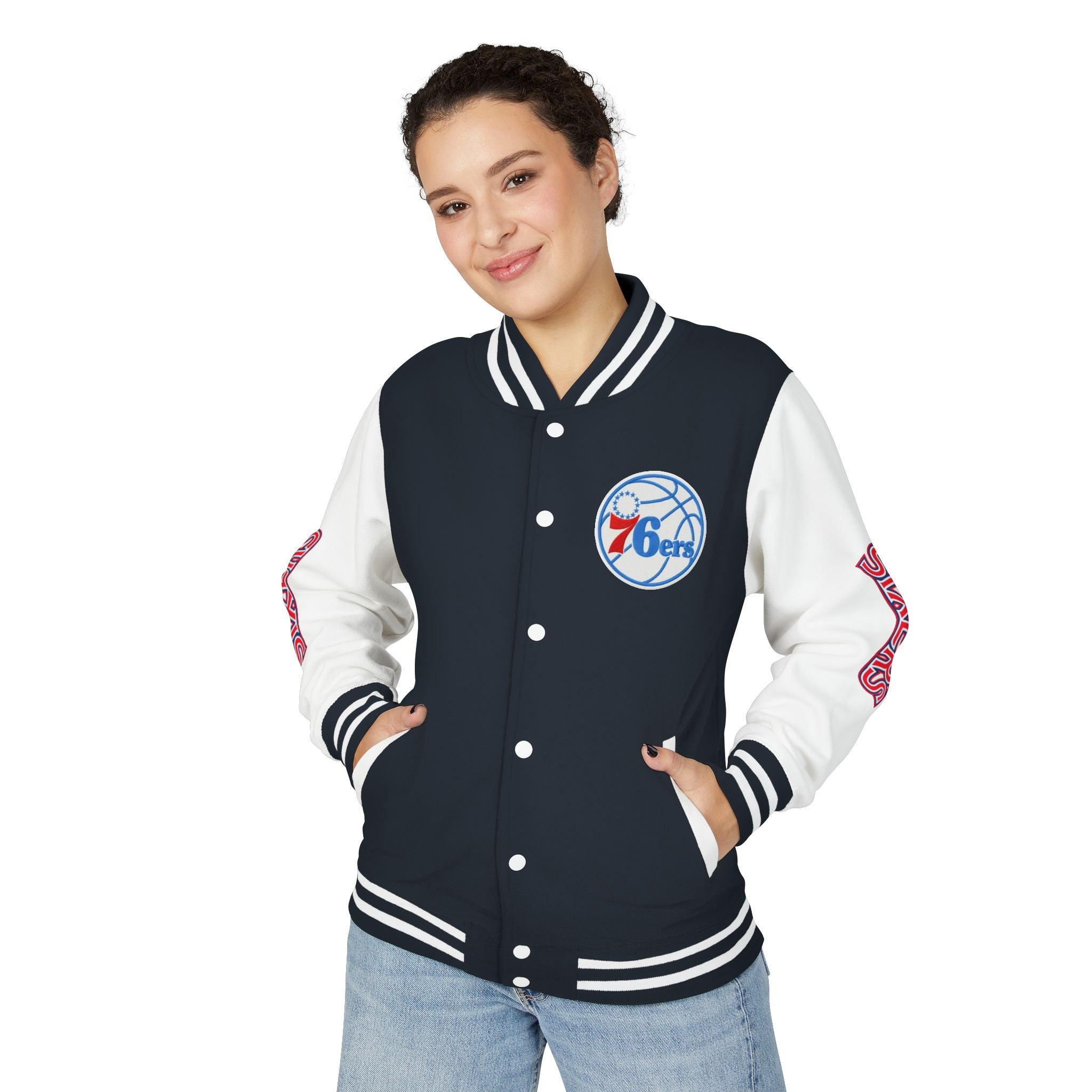 Philadelphia 76ers Varsity Jacket | Unisex Streetwear Letterman