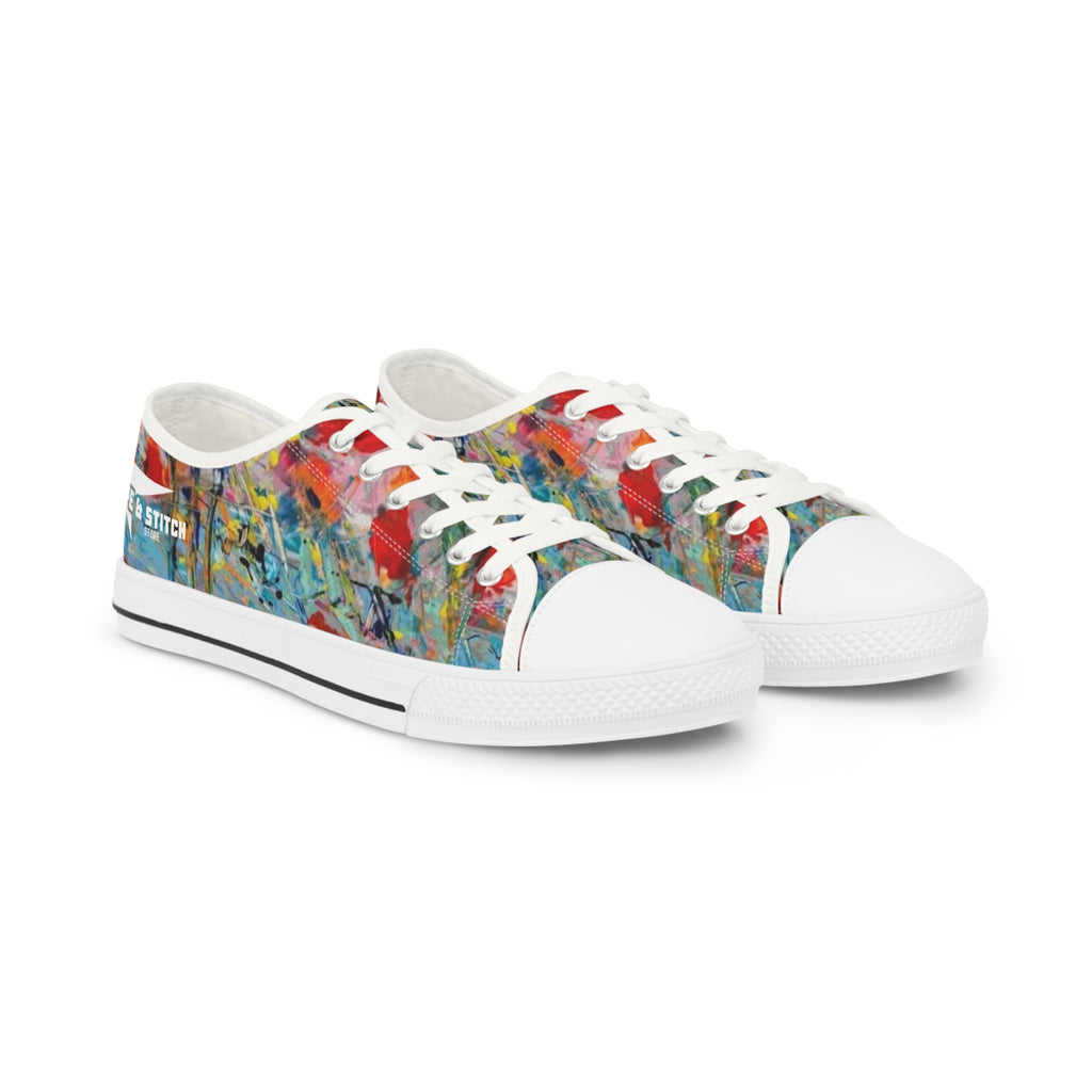 Men's Graffiti Paint Splatter Canvas Low Tops