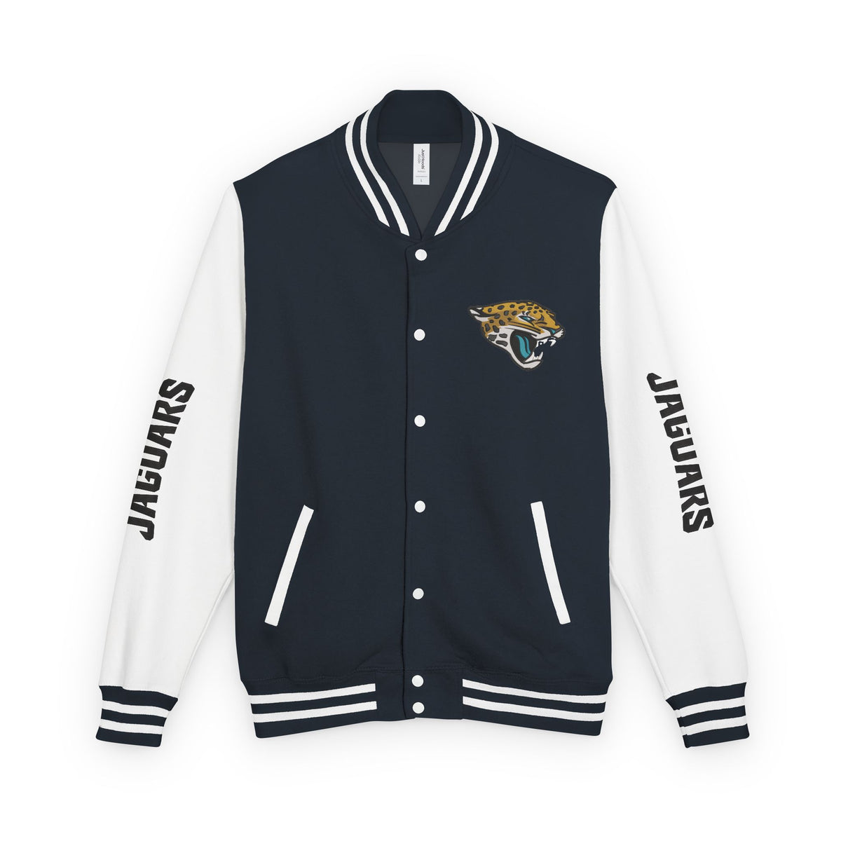 Jacksonville Jaguars Snap-Button Varsity Jacket | Colorblock Outerwear Coat