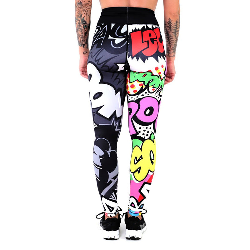Printed Little Monster Yoga Leggings Hip High Waist Leggings