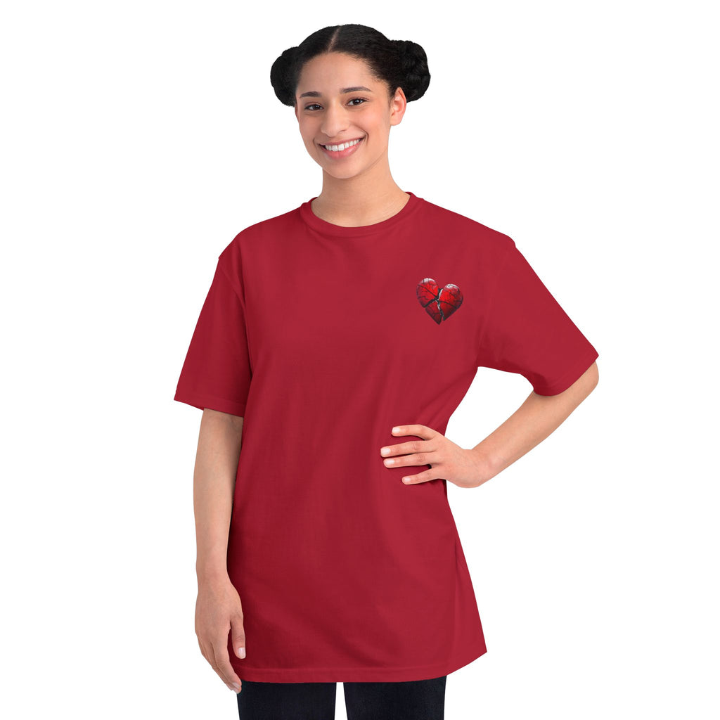 Embroidered Broken Heart Organic T-Shirt | Unisex Streetwear Tee