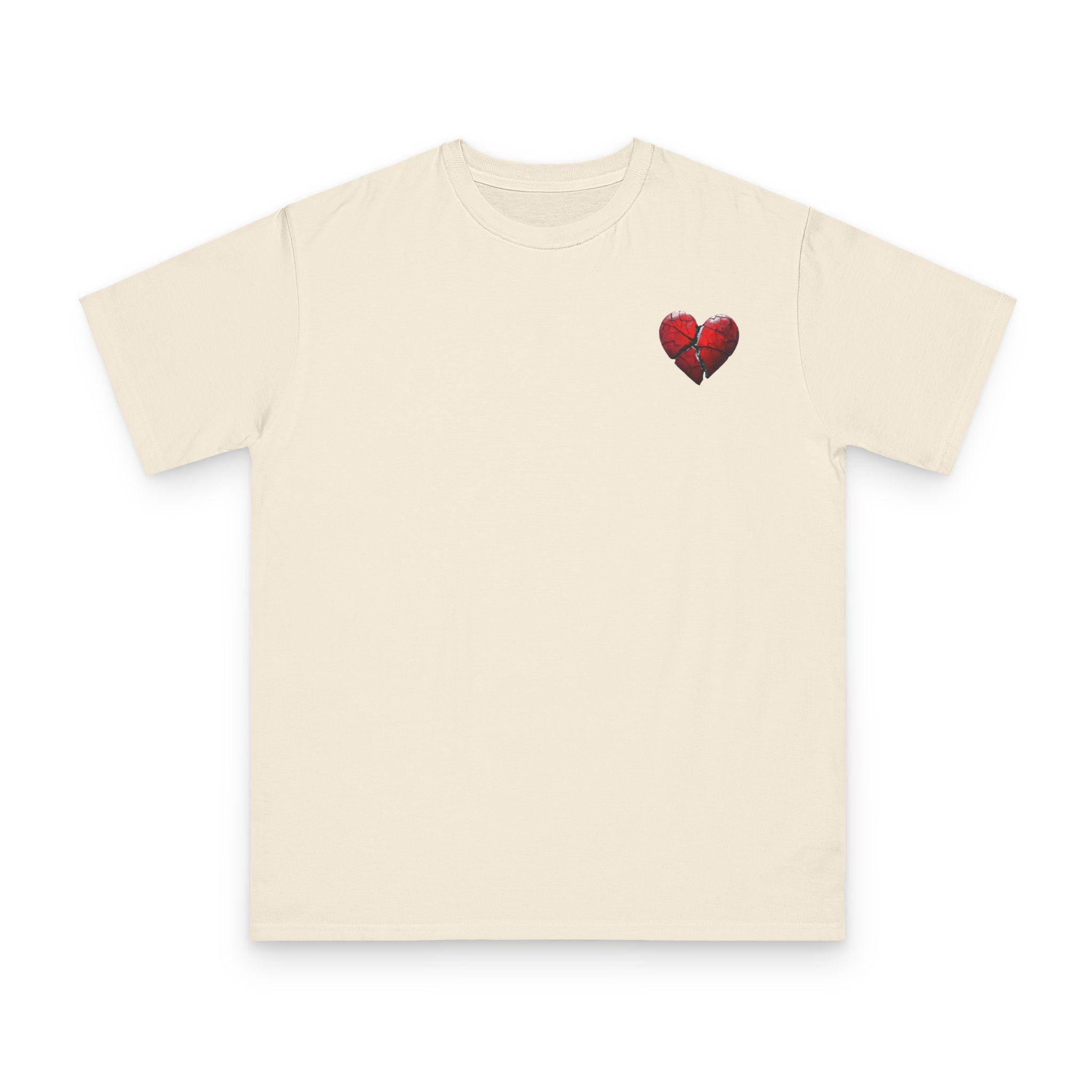 Embroidered Broken Heart Organic T-Shirt | Unisex Streetwear Tee