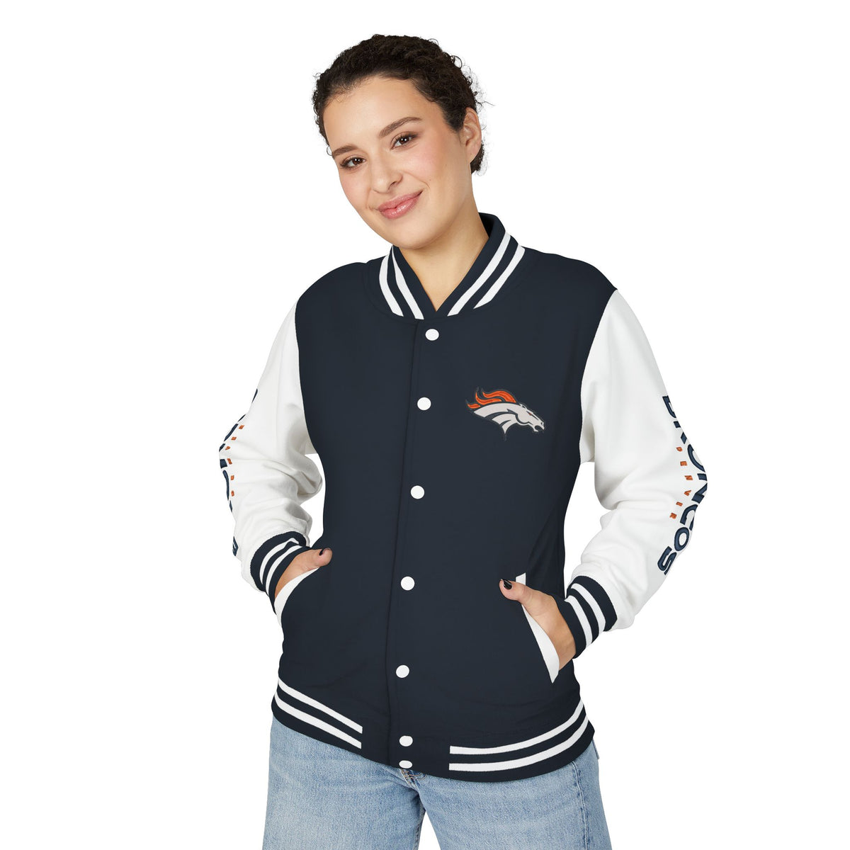 Denver Broncos Vintage Varsity Jacket | Retro Letterman Streetwear