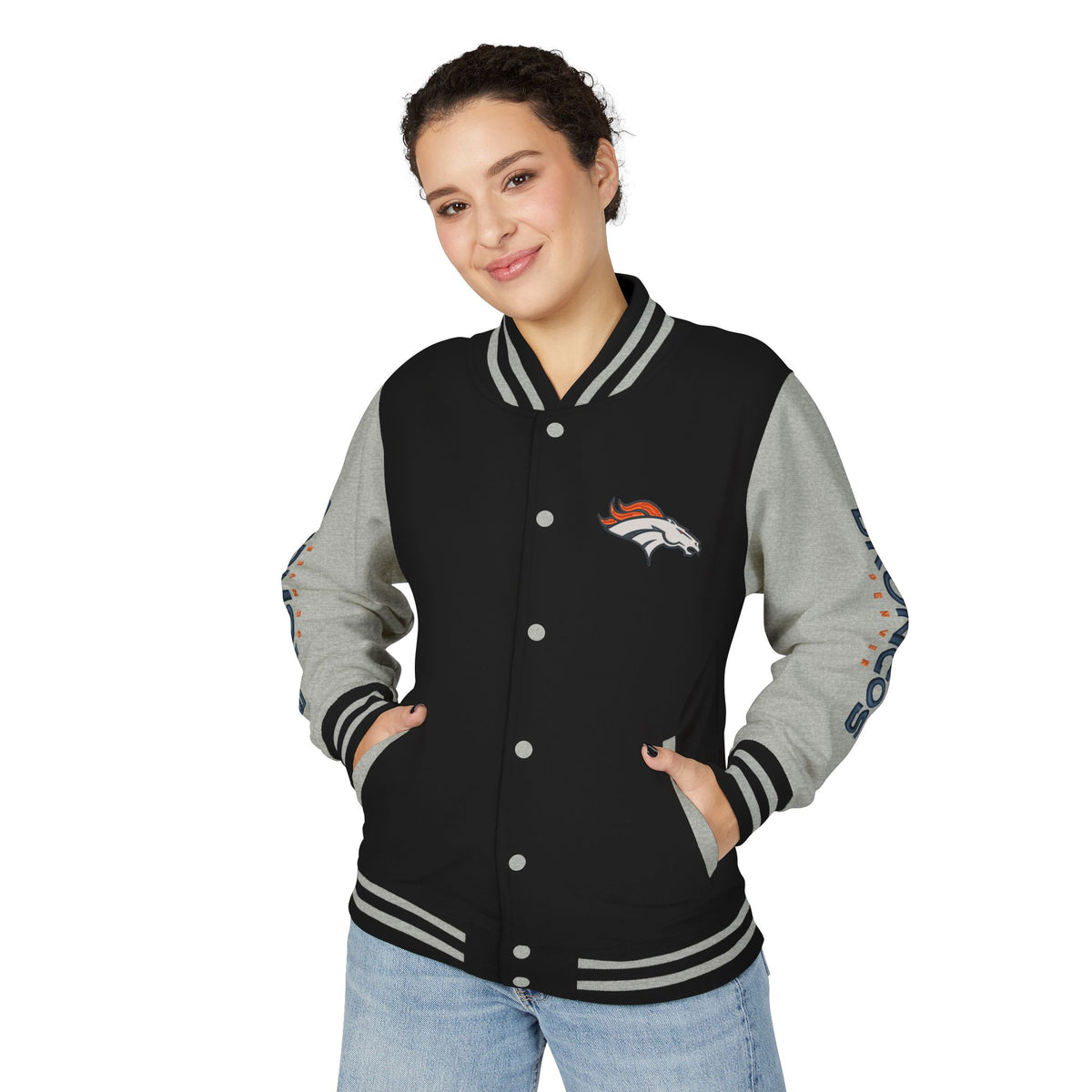 Denver Broncos Vintage Varsity Jacket | Retro Letterman Streetwear