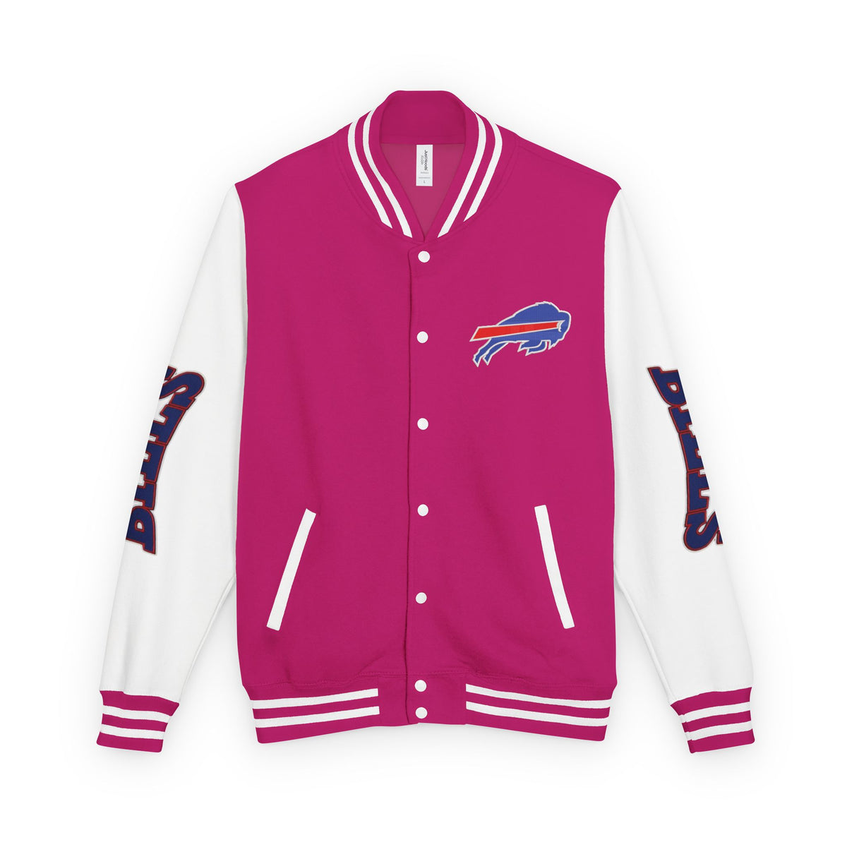 Buffalo Bills Classic Letterman Jacket – Relaxed Fit Fleece Bomber
