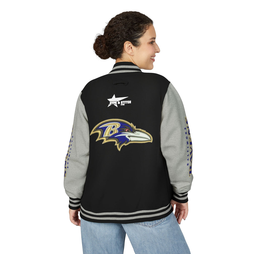 Baltimore Ravens Varsity Jacket – Unisex Letterman Jacket with Custom Sleeve Print & Team Logo