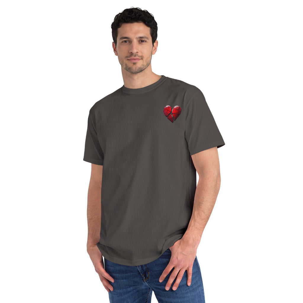 Embroidered Broken Heart Organic T-Shirt | Unisex Streetwear Tee