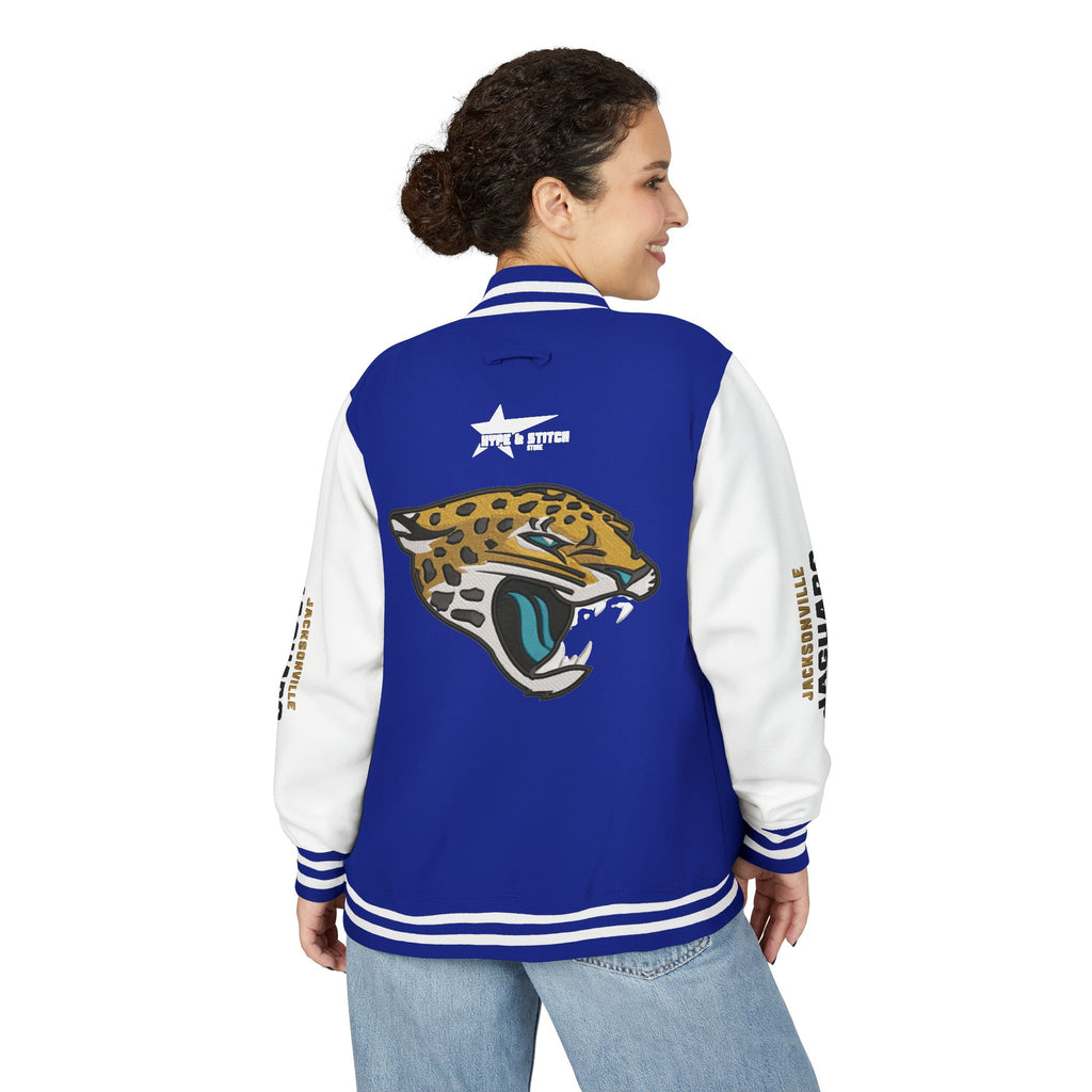 Jacksonville Jaguars Snap-Button Varsity Jacket | Colorblock Outerwear Coat