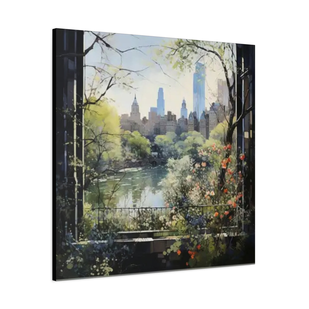 New York Central Park Window View Canvas | Manhattan Cityscape Wall Art