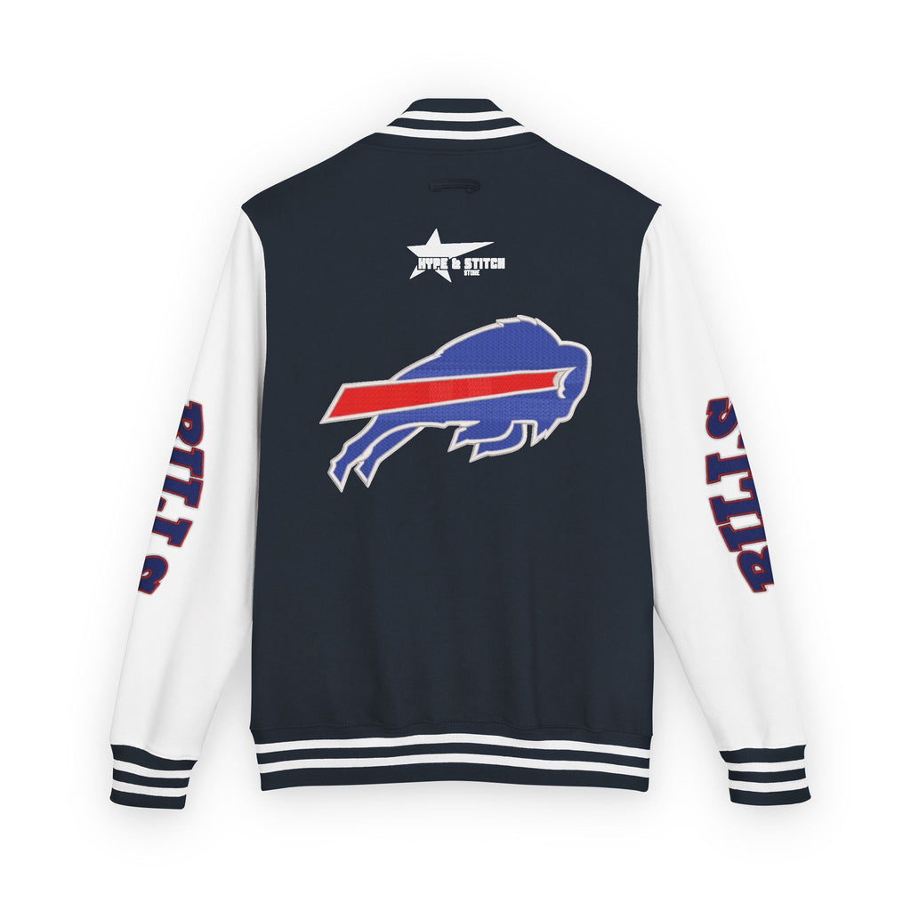Buffalo Bills Classic Letterman Jacket – Relaxed Fit Fleece Bomber