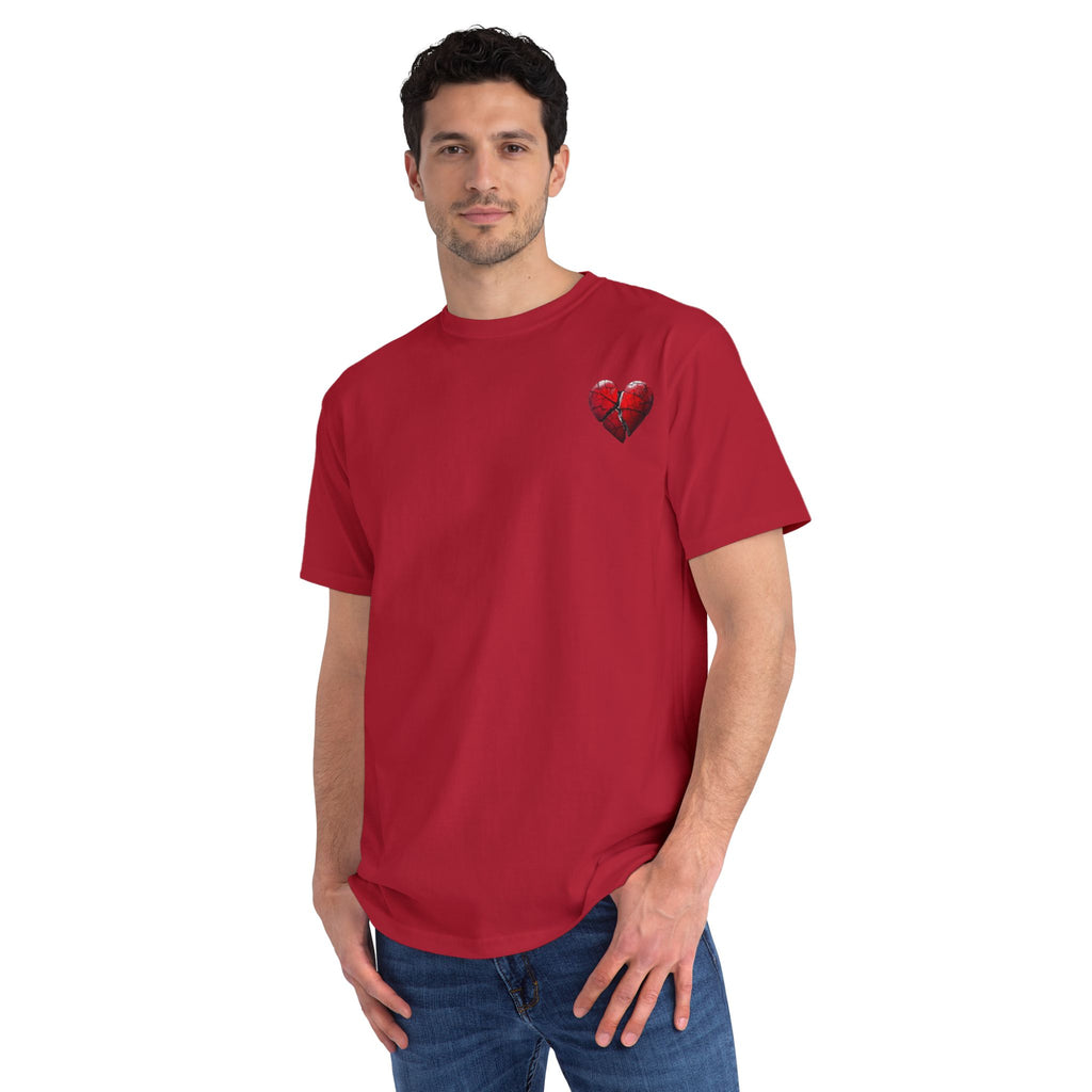 Embroidered Broken Heart Organic T-Shirt | Unisex Streetwear Tee