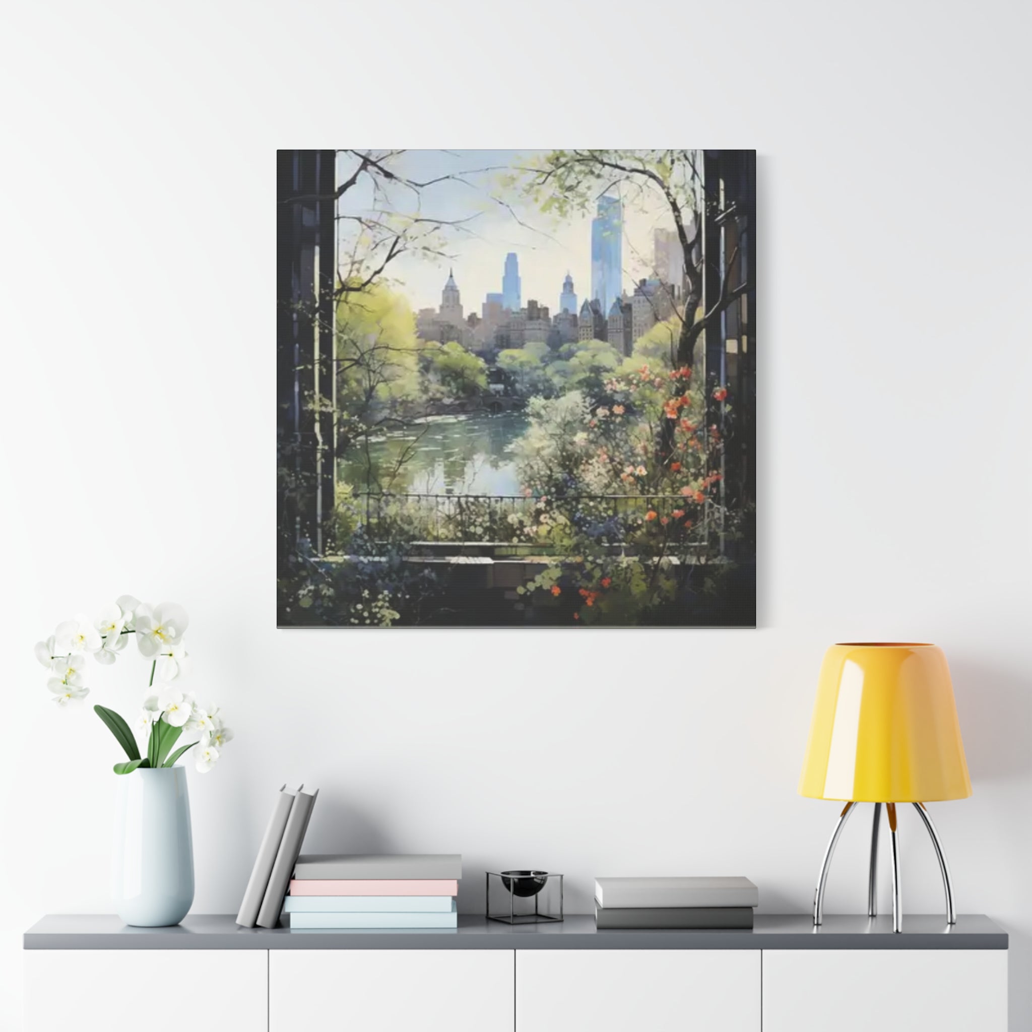 New York Central Park Window View Canvas | Manhattan Cityscape Wall Art