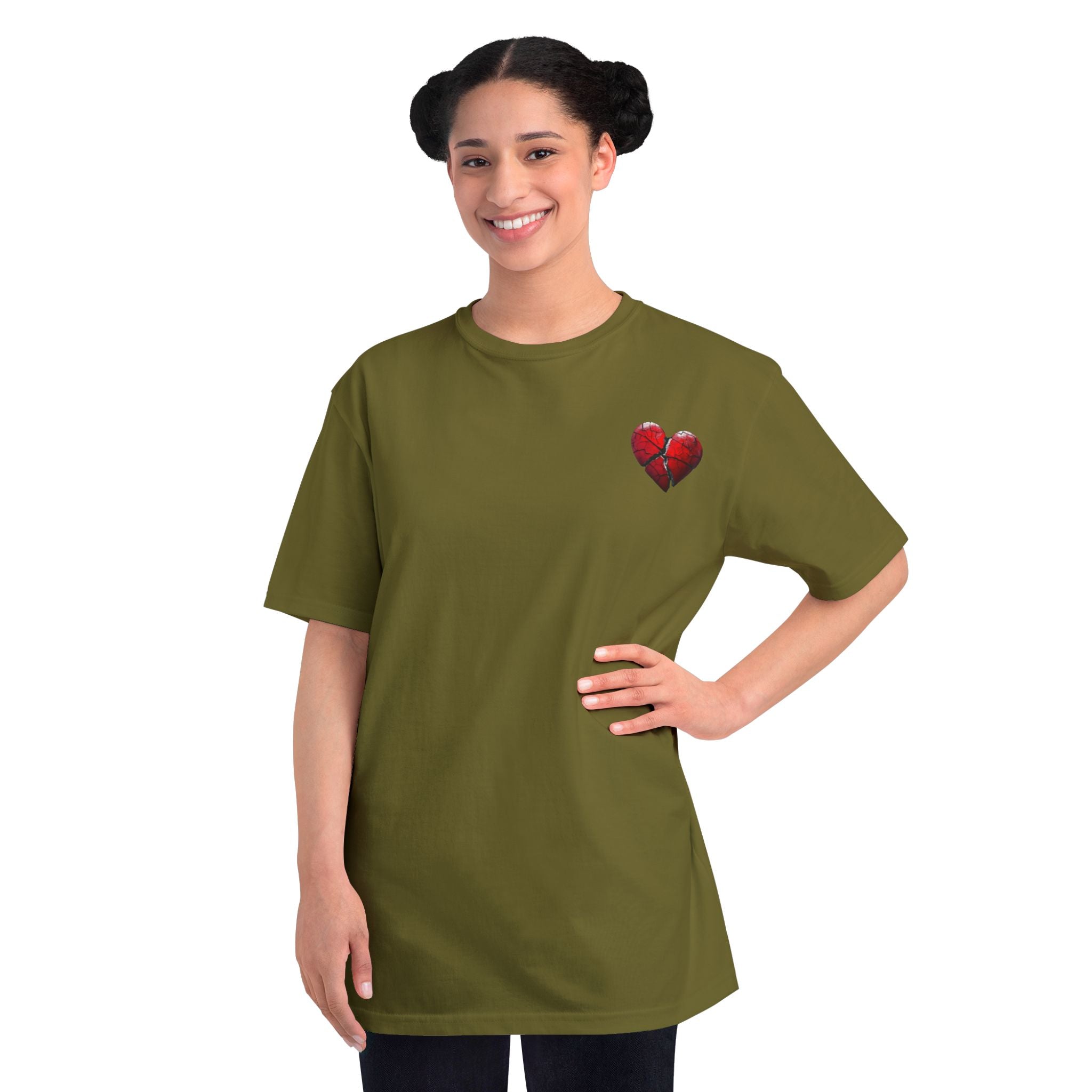 Embroidered Broken Heart Organic T-Shirt | Unisex Streetwear Tee