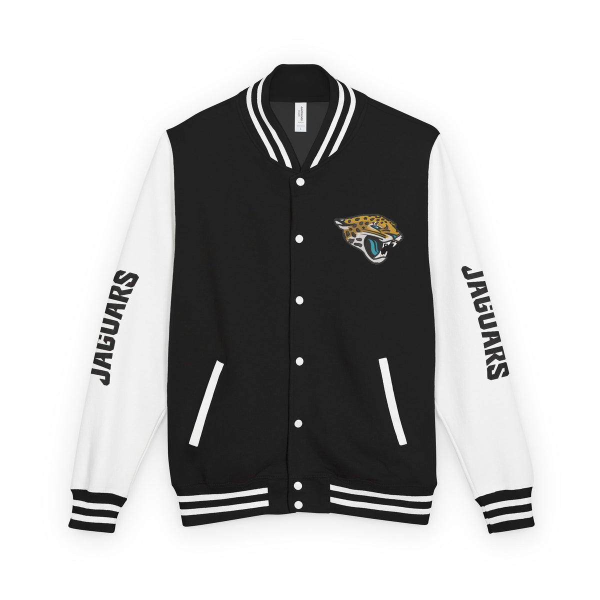 Jacksonville Jaguars Snap-Button Varsity Jacket | Colorblock Outerwear Coat