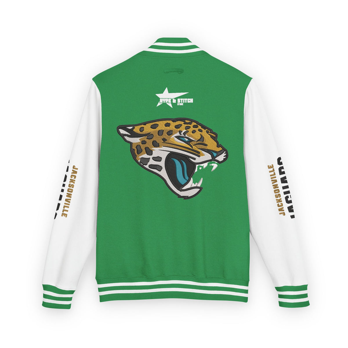 Jacksonville Jaguars Snap-Button Varsity Jacket | Colorblock Outerwear Coat