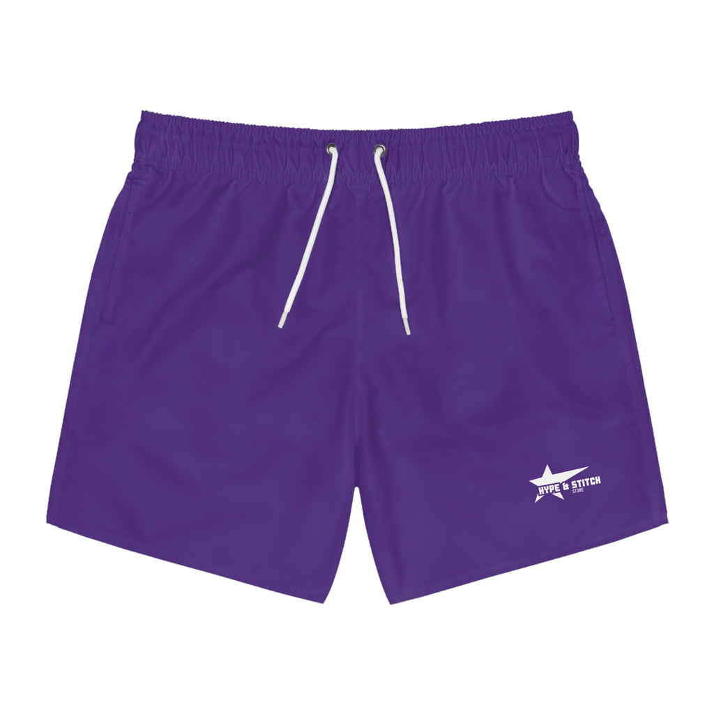 Classic Men's Swim Trunks with Pockets (Purple)
