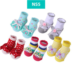Fashion Striped Lace Flower Bow Socks