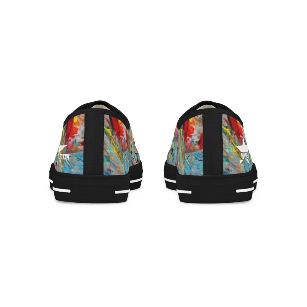 Men's Graffiti Paint Splatter Canvas Low Tops