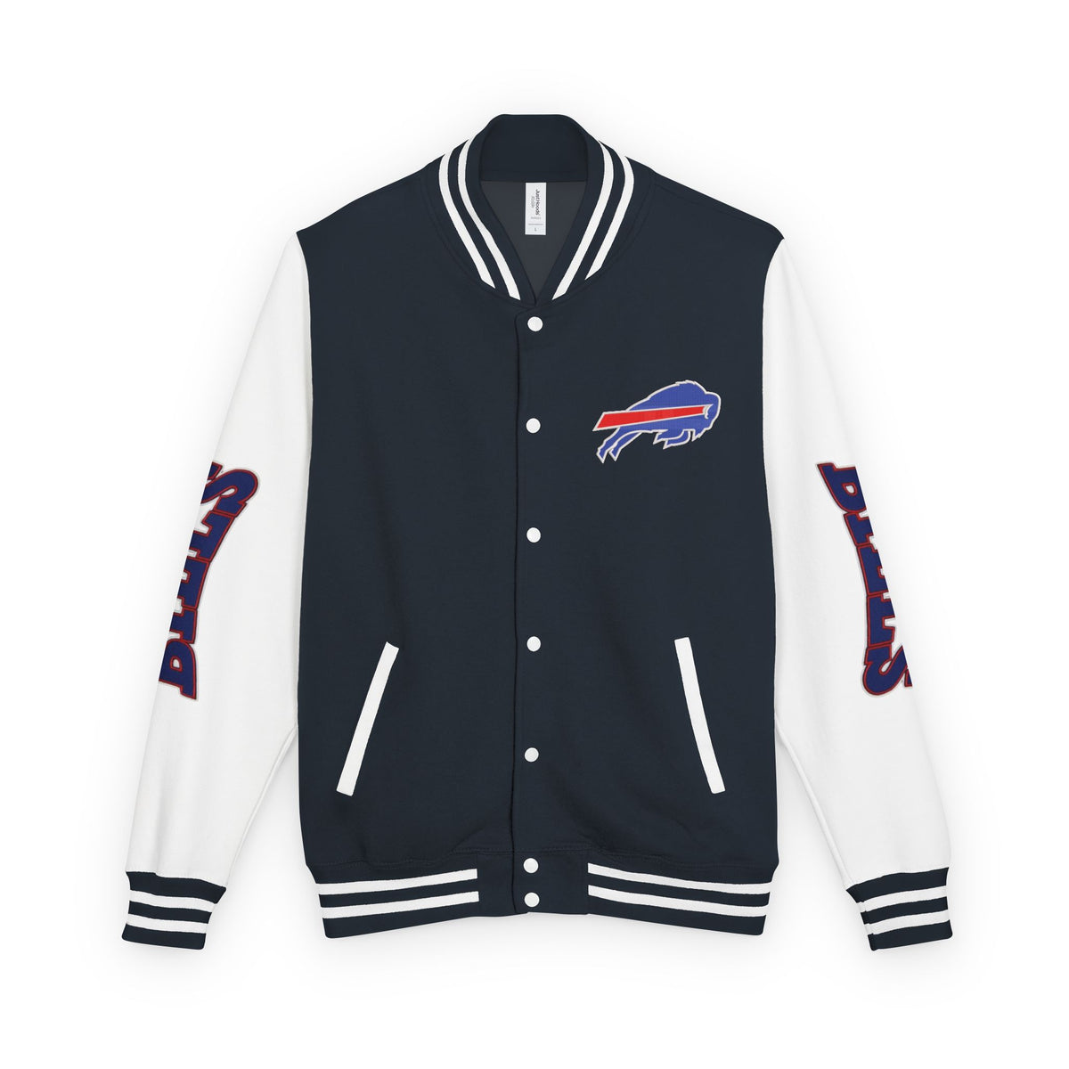 Buffalo Bills Classic Letterman Jacket – Relaxed Fit Fleece Bomber