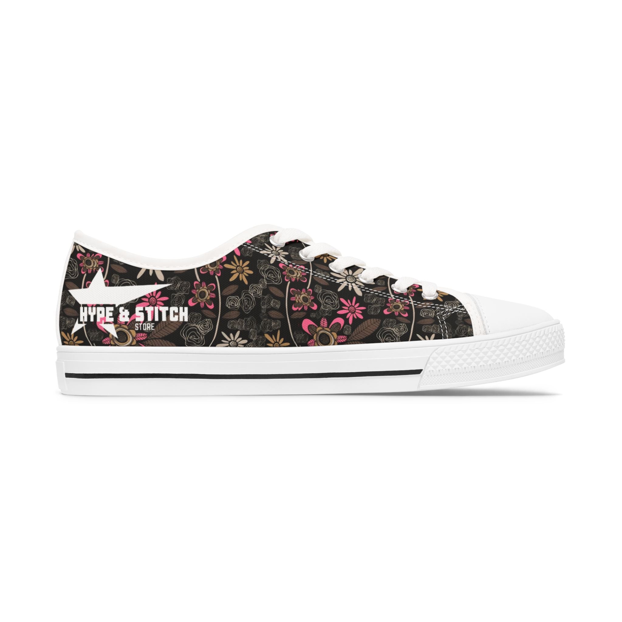 HypeandStitch Retro Floral Low-Top Sneakers