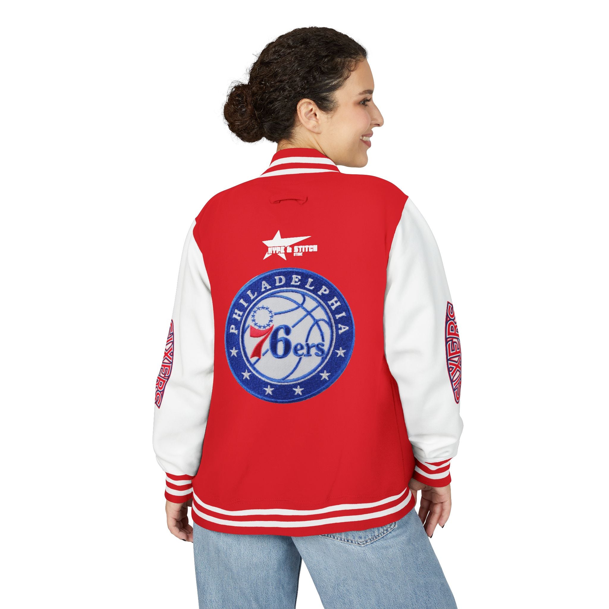Philadelphia 76ers Varsity Jacket | Unisex Streetwear Letterman