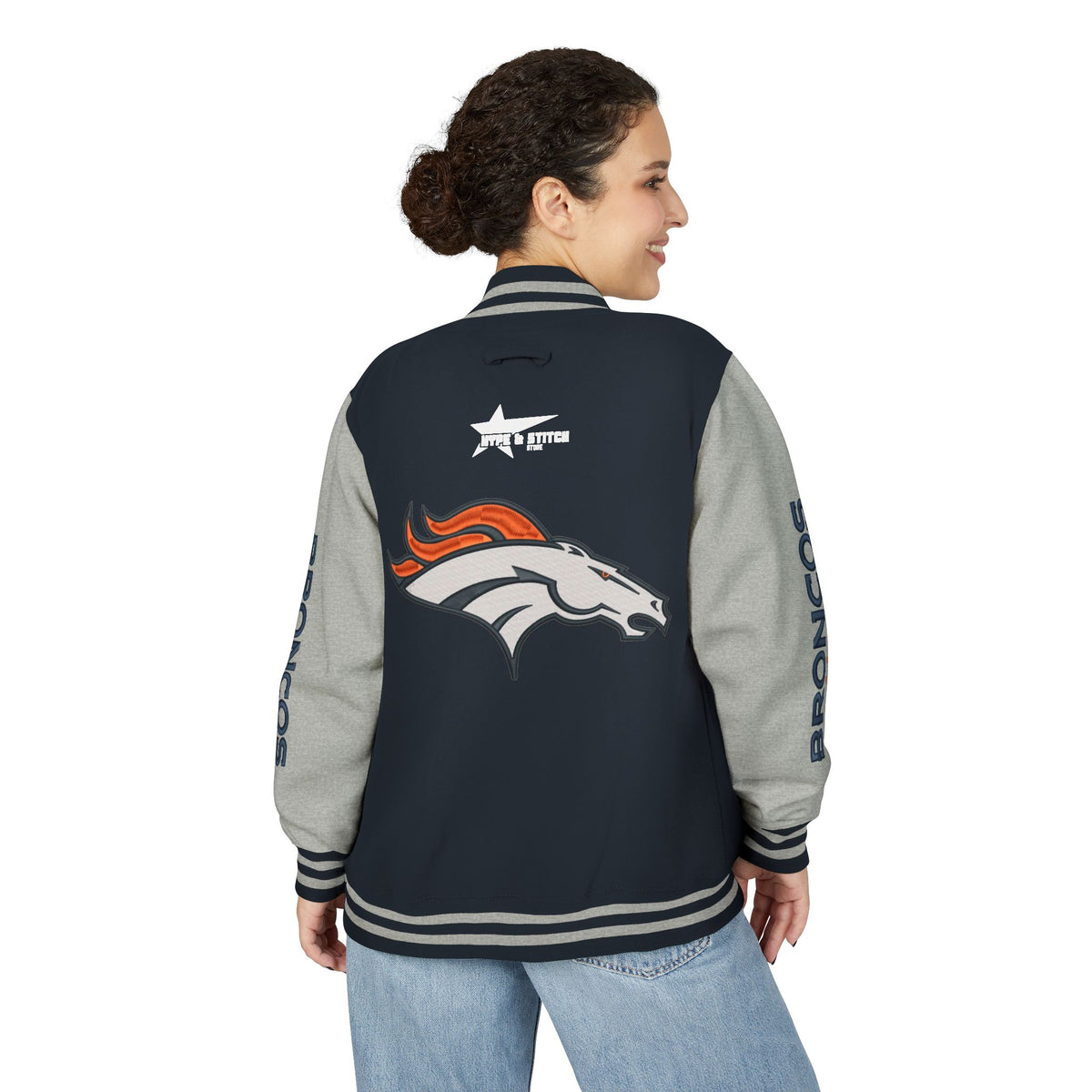 Denver Broncos Vintage Varsity Jacket | Retro Letterman Streetwear