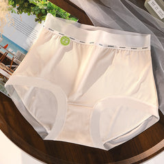 High Waist Plus Size Underwear Cool Feeling Ice Silk Seamless Purified Cotton Crotch 7A Antibacterial